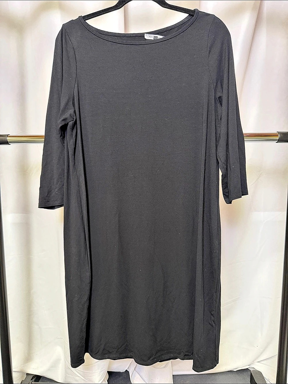 Eileen Fisher women’s Midi shift Dress in Black Size Large